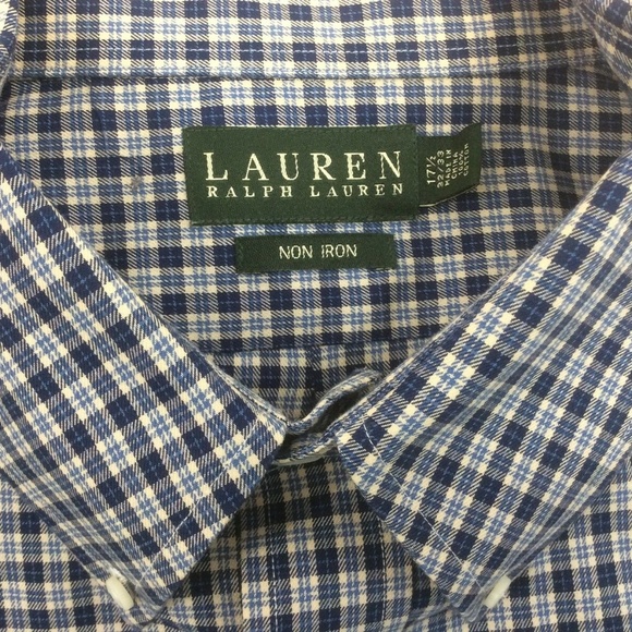 Men's Ralph Lauren Non-Iron Long Sleeve Shirt 17.5 - Picture 2 of 6